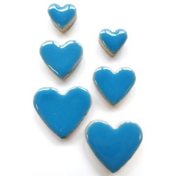 Keramiek Hartjes Mix 50 gram Fel Blauw H171