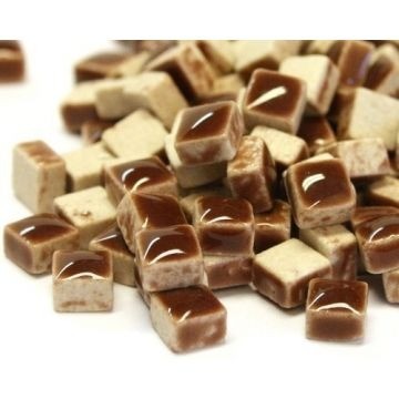 Keramiek Vierkantjes 5 mm 25 gam (micro) Donkerbruin H24