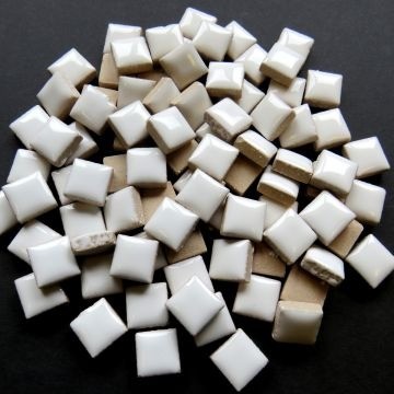 Keramiek Vierkantjes 12 mm 100 gram Wit