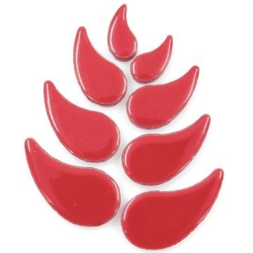 Keramiek Druppels gebogen 100 gram Rood H4