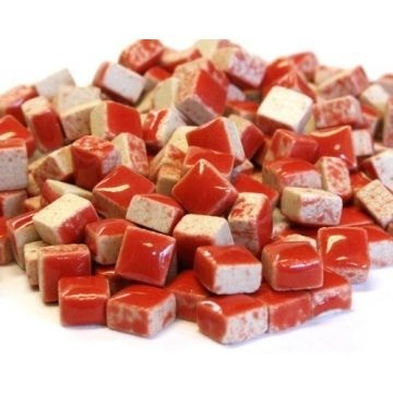 Keramiek Vierkantjes 5 mm 25 gam (micro) Rood H401