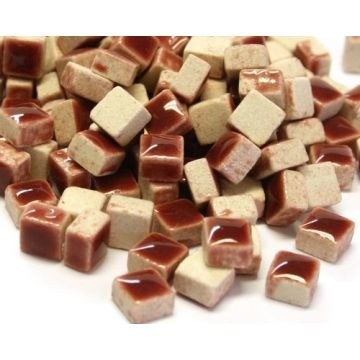 Keramiek Vierkantjes 5 mm 25 gam (micro) Bordeaux H47