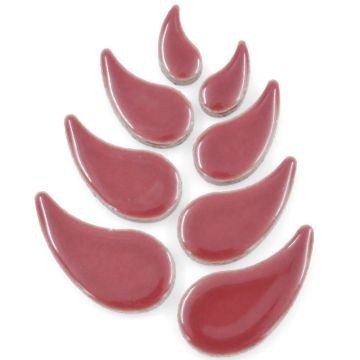 Keramiek Druppels gebogen 100 gram Roze-Bordeaux H48