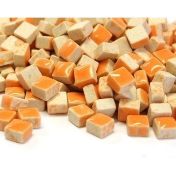 Keramiek Vierkantjes 5 mm 25 gam (micro) Oranje H6