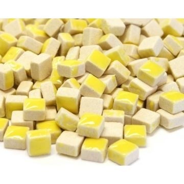 Keramiek Vierkantjes 5 mm 25 gam (micro) Geel H71