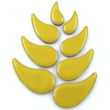 Keramiek Druppels gebogen 100 gram Geel H71