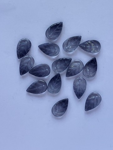 Glas Blaadjes mini 15 stuks Grijs-Antraciet