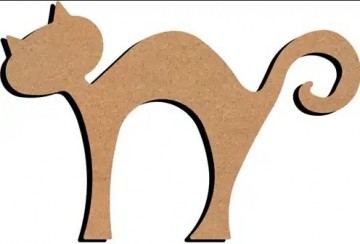 Ondergrond houten kat bolle rug 26 cm