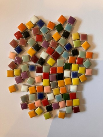 Keramiek Vierkantjes 10 mm 100 gram Tutti Frutti Mix