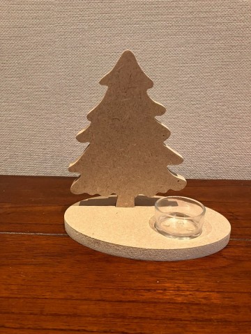 Ondergrond Waxinelichthouder kerstboom op voet 16 x 12 cm