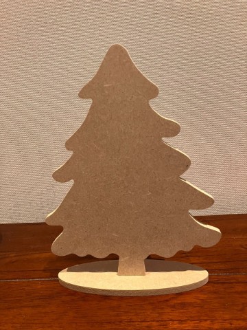 Ondergrond houten kerstboom op voet 27 x 20 cm
