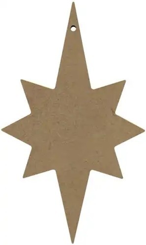 Ondergrond houten kersthanger ster 10 cm