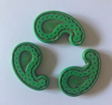 Keramische Komma's 15 x 25 mm 3 stuks Groen