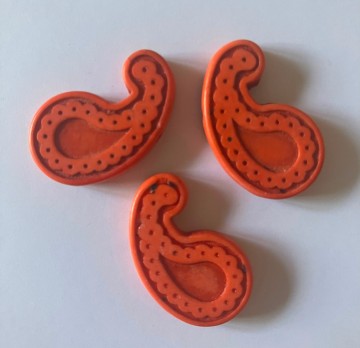 Keramische Komma's 15 x 25 mm 3 stuks Oranje