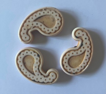 Keramische Komma's 15 x 25 mm 3 stuks Wit