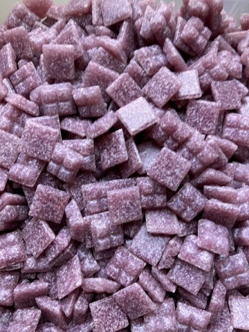 (koopjes) Glas Vierkantjes 10mm 100 gram Licht Paars