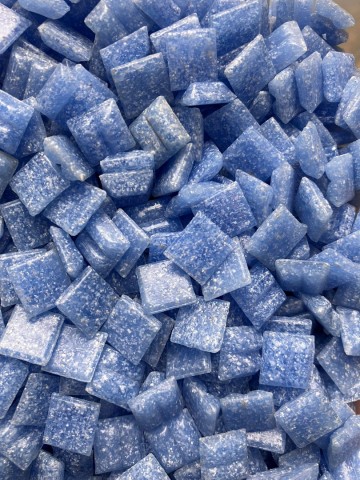 (koopjes) Glas Vierkantjes 10 mm 100 gram Zacht Blauw