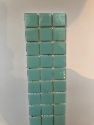 Glas Vierkantjes 20mm Basis 45 stuks Lichtblauw glad