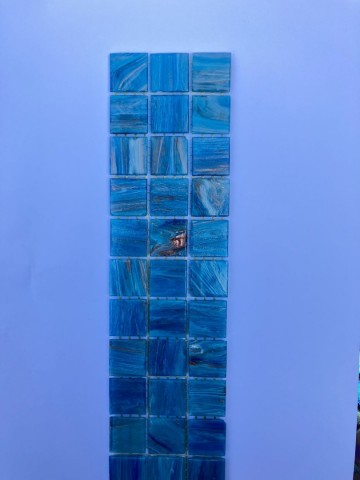 (koopjes) Glas Vierkantjes 20mm 45 stuks Lichtblauw Goudader