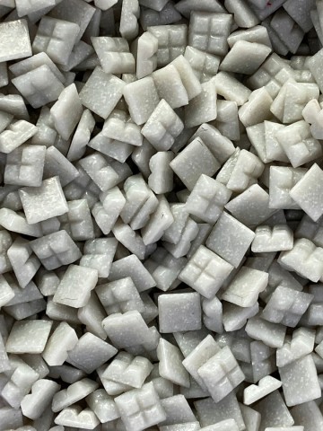 Glas Vierkantjes 10mm Basis 50 gram Lichtgrijs