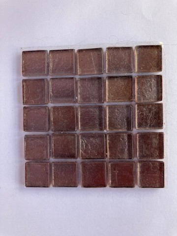 Glas Vierkantjes 15mm Metallic 25 stuks Lila