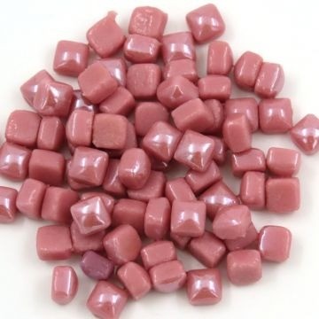 Glas Vierkantjes 5mm (micro) 20 gram Parelmoer Oud Roze LSM09