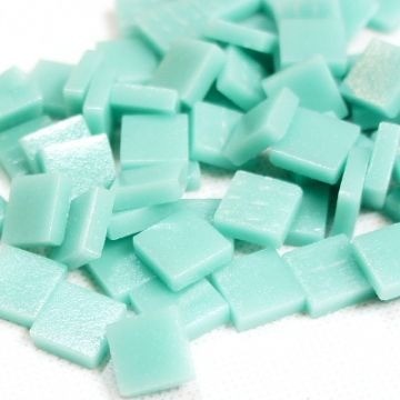 (koopjes) Glas Vierkantjes 12mm 100 gram mat Licht Turquoise 013