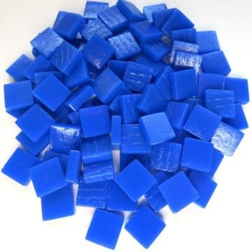 (koopjes) Glas Vierkantjes 12mm 100 gram mat Fel Blauw 069