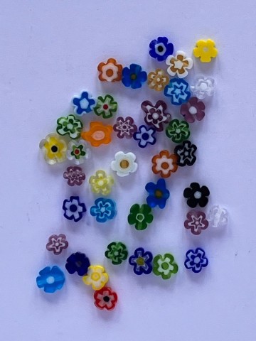 Millefiori Glaskralen 40 suks Bloem 5-6 mm Multi kleuren