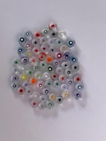 Millefiori mix clear color dot