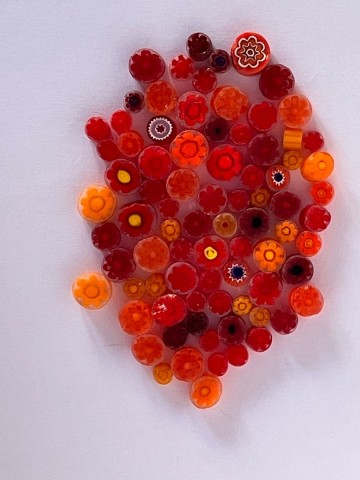 Millefiori mix oranje rood