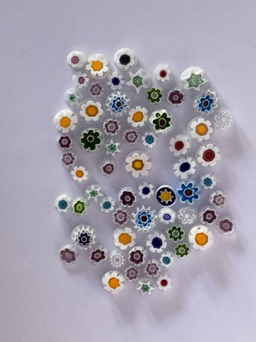 Millefiori mix wit kleur