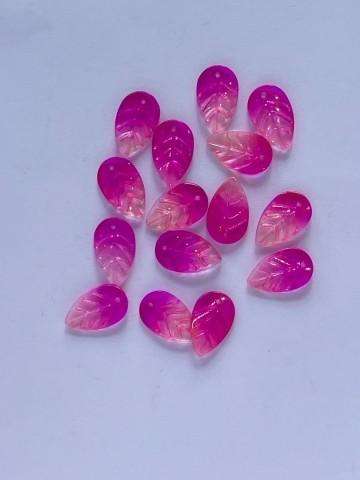 Glas Blaadjes mini 15 stuks Fel Roze