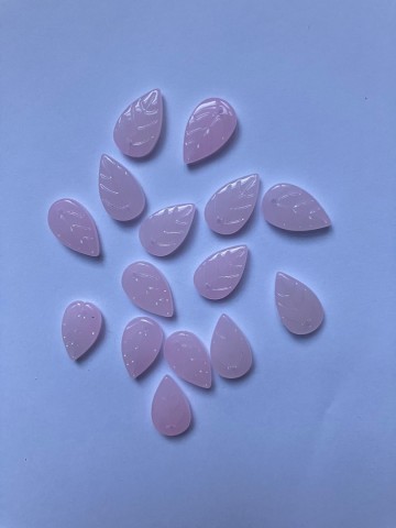 Glas Blaadjes mini 15 stuks Licht Roze