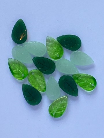 Glas Blaadjes mini 15 stuks Groen Mix