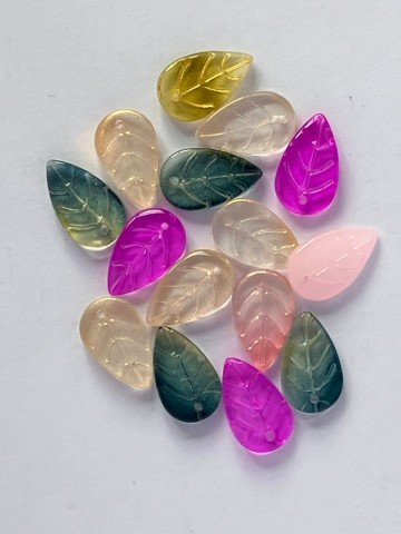 Glas Blaadjes mini 15 stuks Roze-Goud-Groen Mix