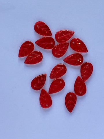 Glas Blaadjes mini 15 stuks Rood