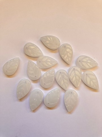 Glas Blaadjes mini 15 stuks Wit