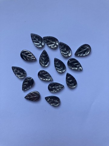 Glas Blaadjes mini 15 stuks Zilver-Grijs