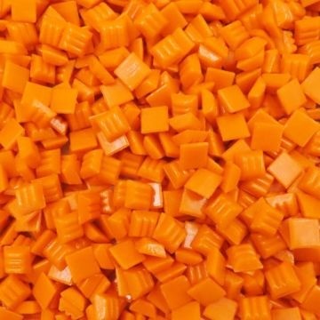Glas Vierkantjes 10 mm Basis 50 gram Fel Oranje 384