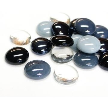 Glas Nuggets Medium Mix 50 gram Zwart-Grijs