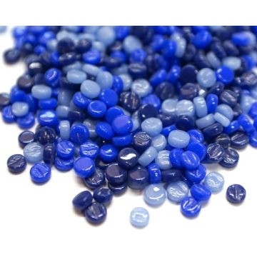 Glas Rondjes 8mm mix kleuren 50 gram Blauw