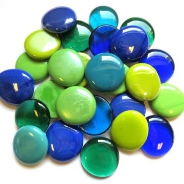 Glas Nuggets XL Mix 6 stuks Groen-Blauw
