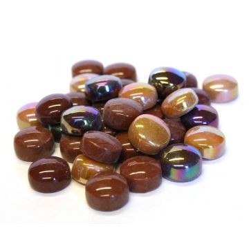 Glas Rondjes 12mm Mix 50 Gram Bruin