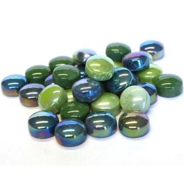 Glas Rondjes 12mm Mix 50 Gram Groen