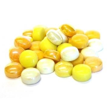 Glas Rondjes 12mm Mix 50 Gram Geel