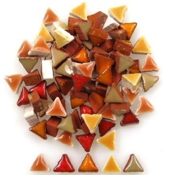 Keramiek Driehoekjes Micro 5 gram Mix Geel-Terracotta