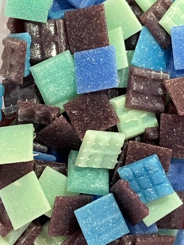 Glas Vierkantjes 20mm 500 gram voordeelzakken Happy Mix