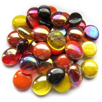 Glas Nuggets Medium Mix 50 gram Oranje-Rood-Geel