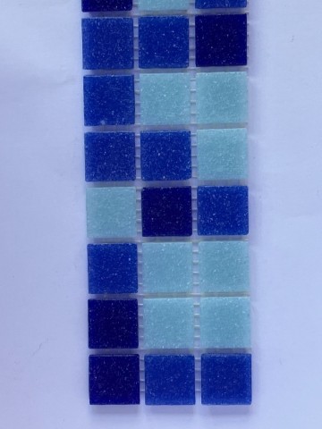 Glas Vierkantjes 20mm Basis 45 stuks Licht-Donkerblauw Mix
